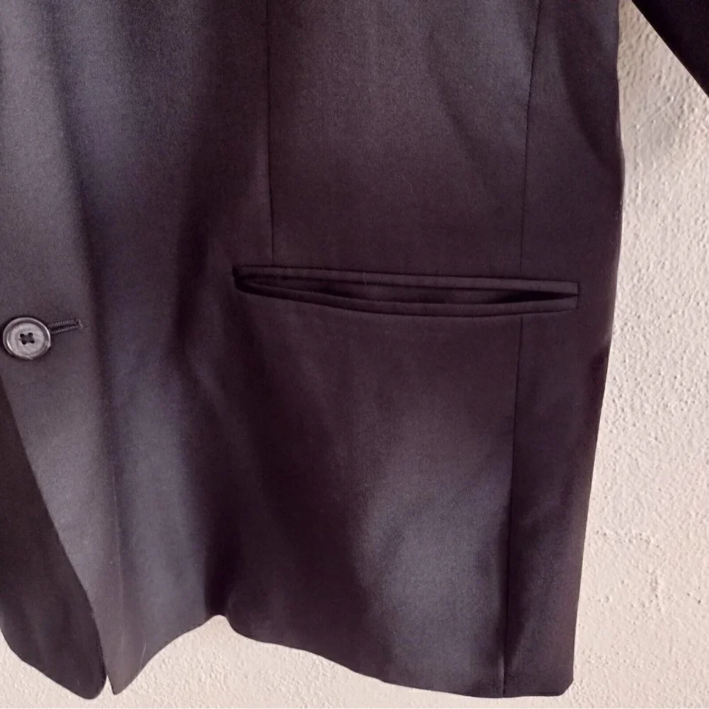 Haspel Super 110s Worsted 100% Wool Classic Suit Jacket Black Mens 52 Regular